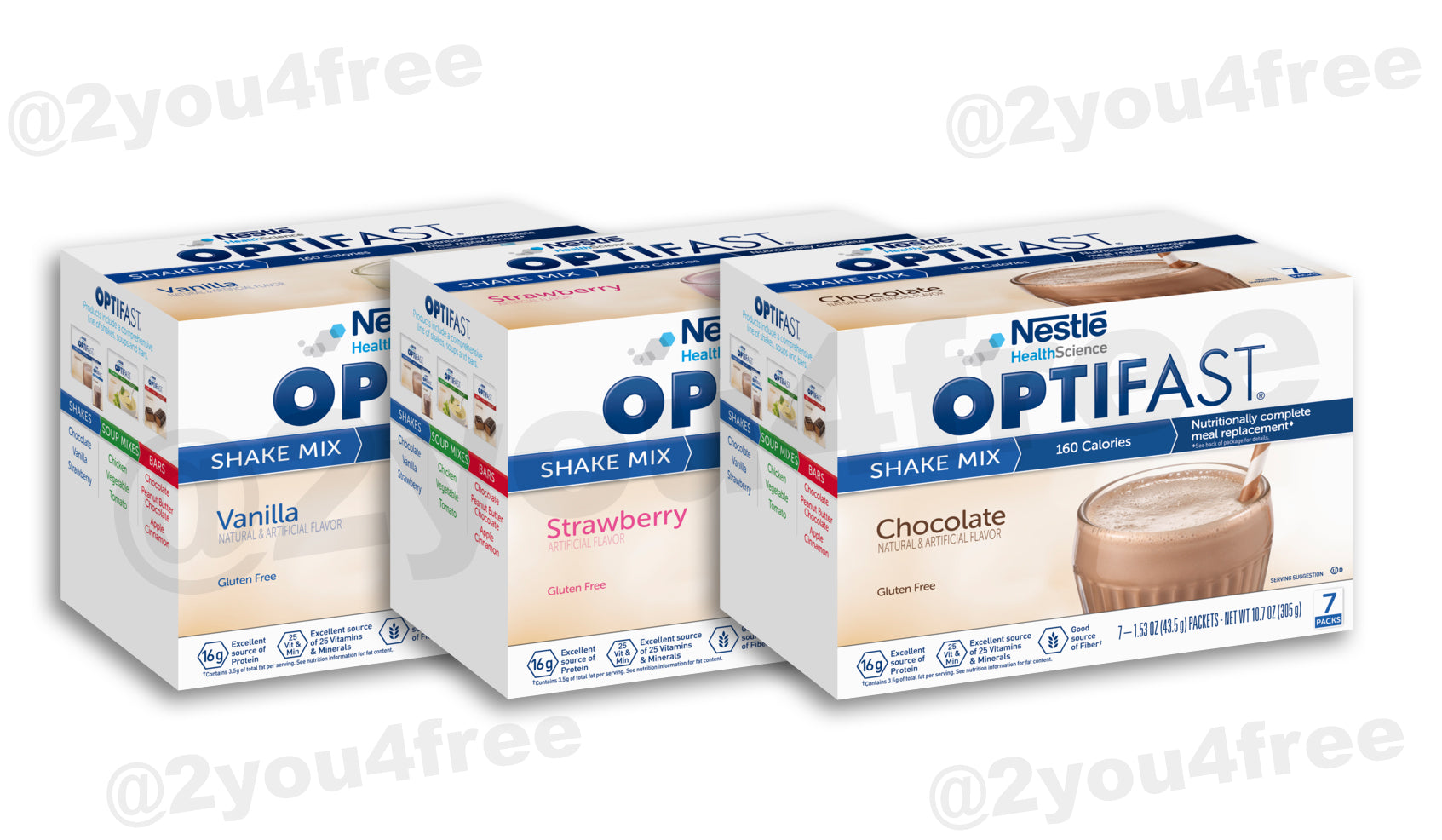 OPTIFAST 800® SHAKE MIX | VARIETY CASE | CHOCOLATE / VANILLA / STRAWBE ...