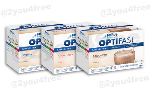 OPTIFAST 800® SHAKE MIX | VARIETY CASE | CHOCOLATE / VANILLA / STRAWBERRY [1 case | 84 servings]